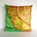 Cushion cover pillow CALIFORNIA map cushion decorative pillow cushion cover, pillow case, map cushion,