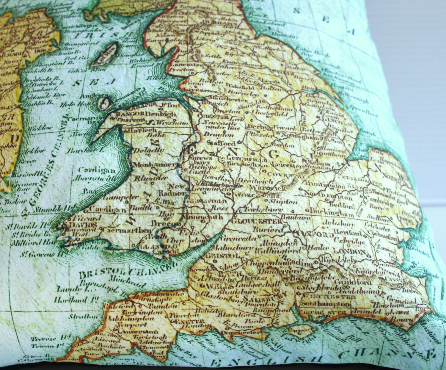decorative pillow cushion cover UK - map pillow organic cotton, pillow, 16 inch, 41cms cushion cover