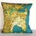 Pillow cover SYDNEY- organic cotton cushion cover, map cushion, pillow, 16 inch