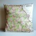 cushion covermap pillow MISSOURI State, map pillow,  cushion, vintage map, organic cotton, 16 inch, 41cm