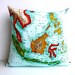 Cushion cover map pillow INDONESIA 40cm pillow organic cotton throw pillow, 16 inch cushion cover, decorative pillow