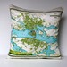 Map cushion cover, city map STOCKHOLM  organic cotton, atlas cushion, 16 inch cushion, 40cm pillow, throw pillow