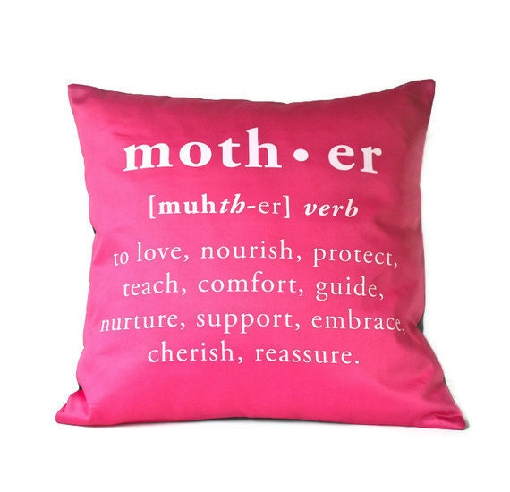 MOTHER in pink decorative pillow eco friendly organic cotton cushion cover, pillow,