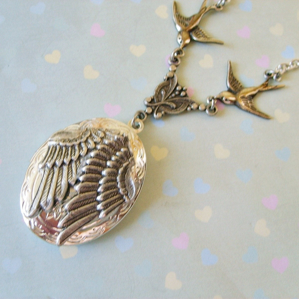 The Original Folded Guardian Angel Wings Enchanted Locket