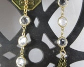 Steampunk Earrings, Asian, Gold, Crystals, Chains, Altered Art, Neo Victorian by LadySteam13 on Etsy