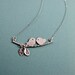 Silver Bird Necklace. Personalized Lovebirds Necklace, Mother's Necklace.Bird and Branch Necklace Jewelry, Bridal Jewelry, Couple, Love