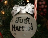Just Married ornament, Just married, mr. and mrs., Ornament, christmas ball, Wedding, wedding gift