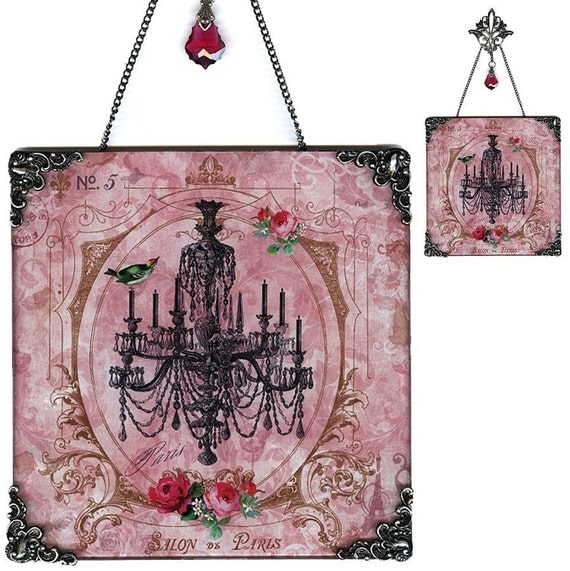 Chandelier Glass Wall Decoration - Vintage Paris Fashion - Salon de Paris Chandelier