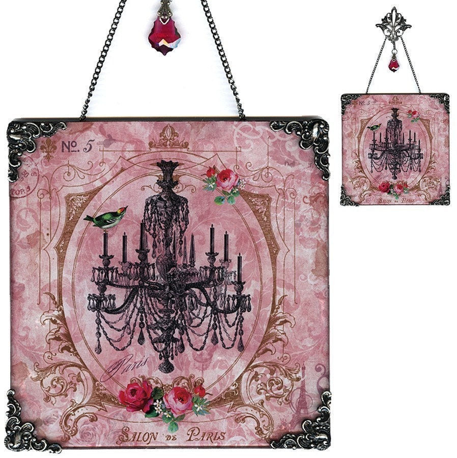 Chandelier Glass Wall Decoration - Vintage Paris Fashion - Salon de Paris Chandelier