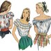 Vintage 1940s Peasant Blouse Sewing Pattern by Simplicity