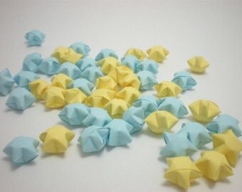 100 Baby Blue and Yellow Pastel Lucky Stars- custom order available