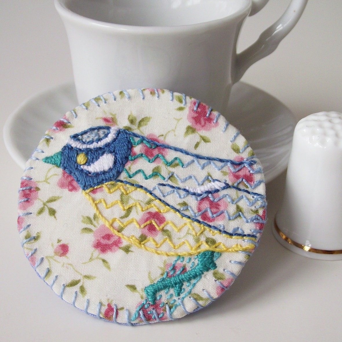 Mr Blue Tit Brooch