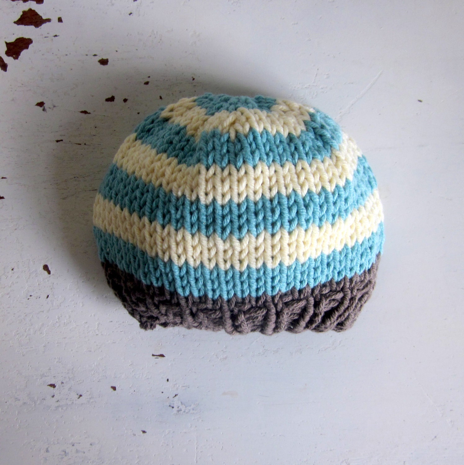 knit baby boy hat, newborn photo prop, cotton summer baby hat, striped beanie
