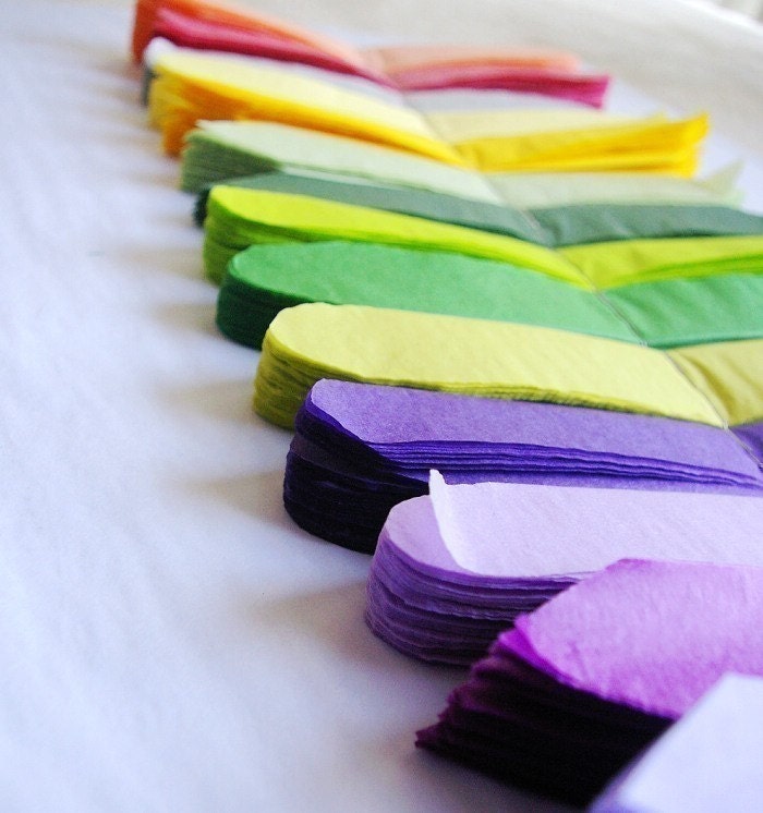 On Sale - 10 tissue pom poms, 14'' balls with ribbon, choose your colors