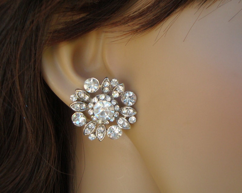 Bridal Earrings, Stud Earrings, Bridal Rhinestone Earrings, Rhinestone Stud Earrings, Bridal Jewelry, Rhinestone Earrings, Stud, COLLEEN