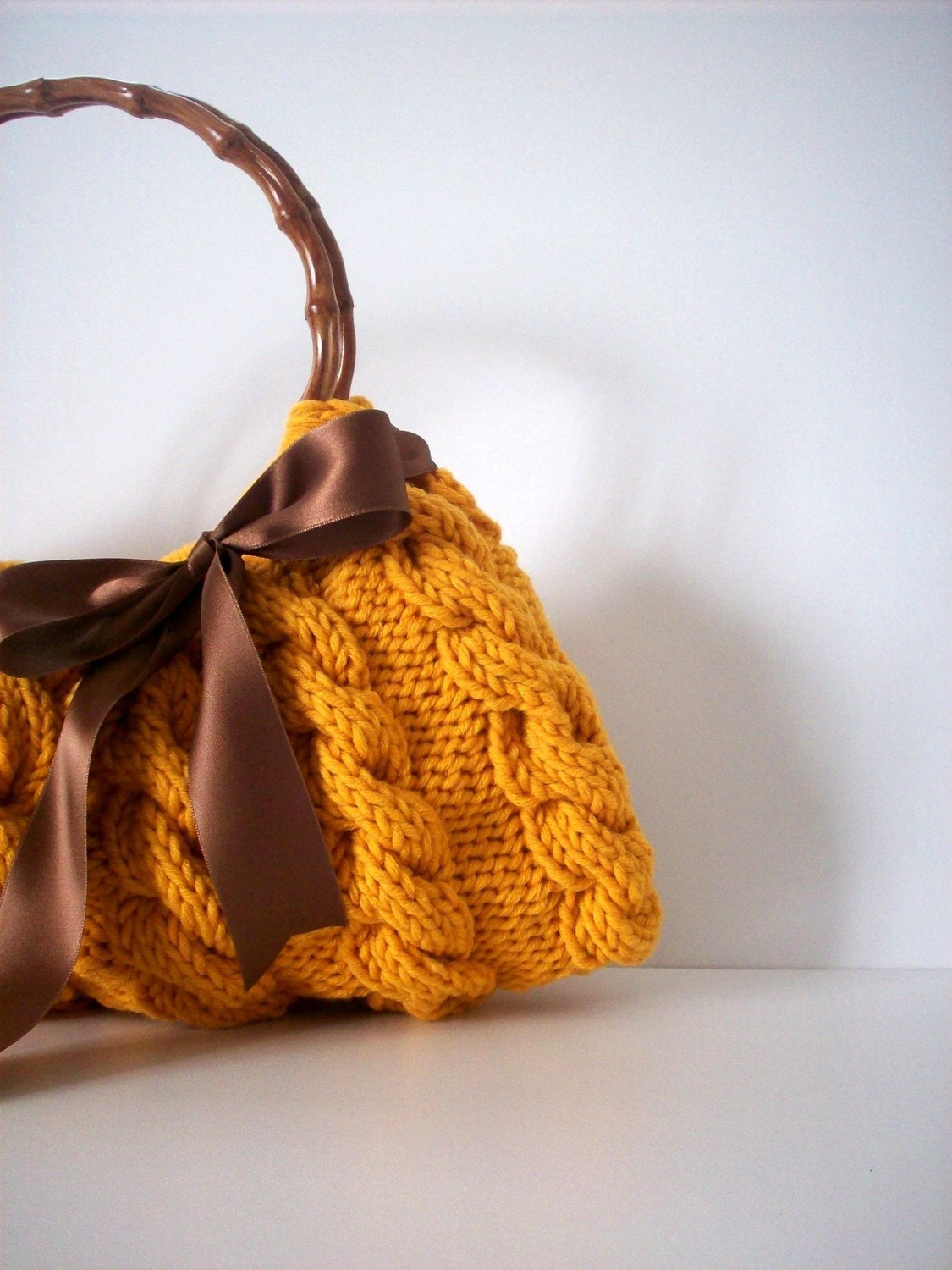 SHOULDER Bag - Handbag Everyday Knitted Yellow Bag Nr.0100
