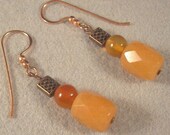 Handmade Carnelian and Copper earrings
