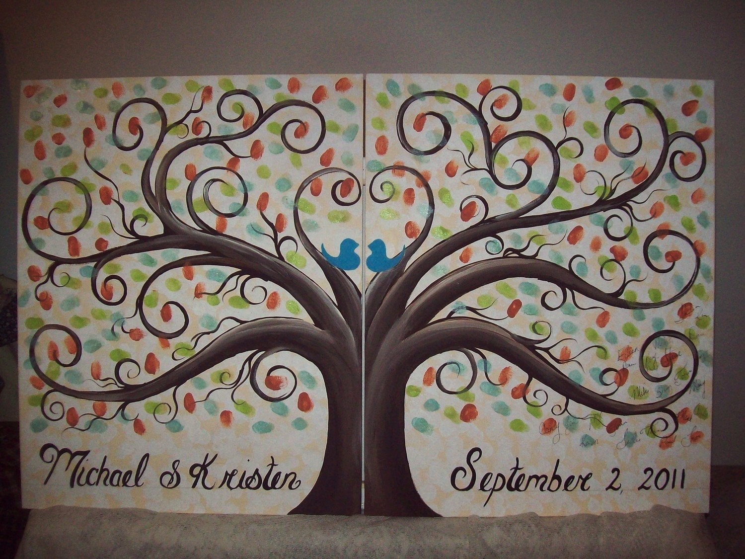 Wedding guest book thumbprint tree....300 guests