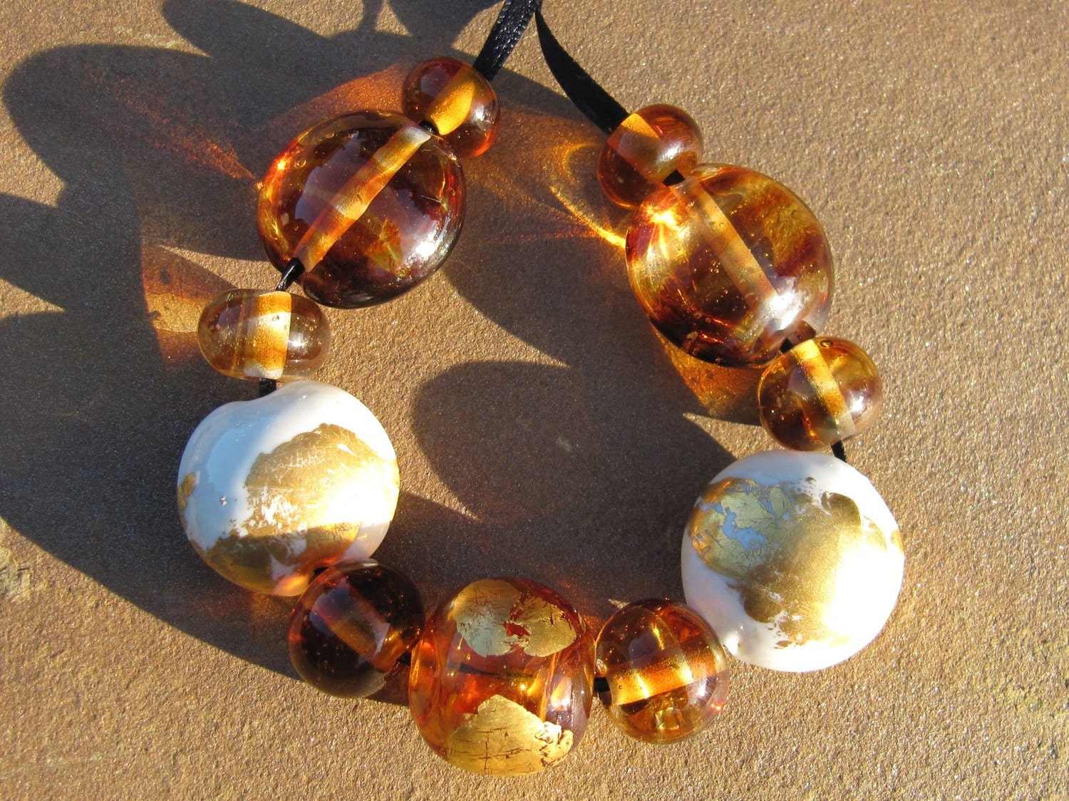 Gold Rush - Handmade lampwork Beads GBUK