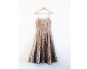 1940s-1950s METALLIC lace classic dress