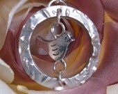PMC Silver Jewelry, Silver Bird Pendant, Silver Bird Necklace