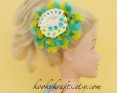 Hair Barrette or Fascinator with Faux Icing and Pink Vintage Duck