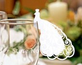 100 Peacock Place / Escort / Table / Wine Glass Card for Wedding & Party