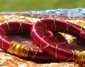 2 Maroon Silk Thread Wrap Bracelet - Women Fabric Handmade Jewelry very Lightweight - Indian Bangles Perfect For fall,Winter - Funky Bangles