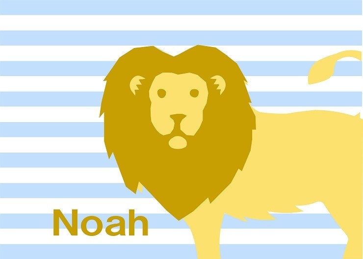 Custom Print LION Kids Room Nursery Children Personalized wall decor