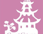 Custom Print PAGODA Kids Room Nursery Children Birth Personalized wall decor