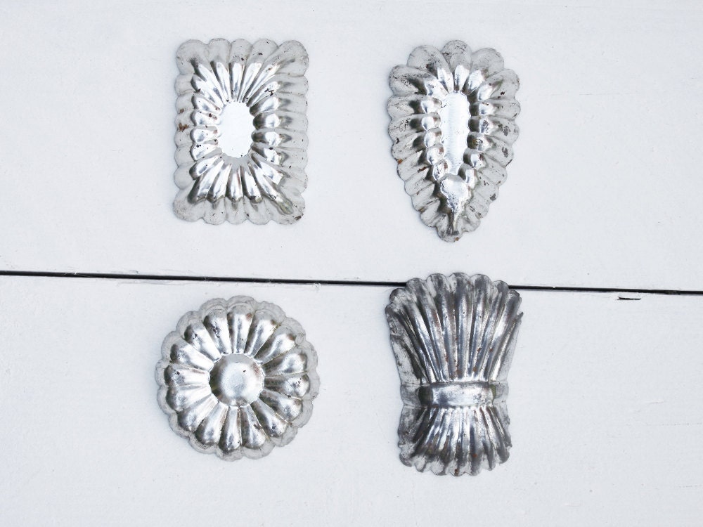 Vintage baking molds: Four French cookie molds