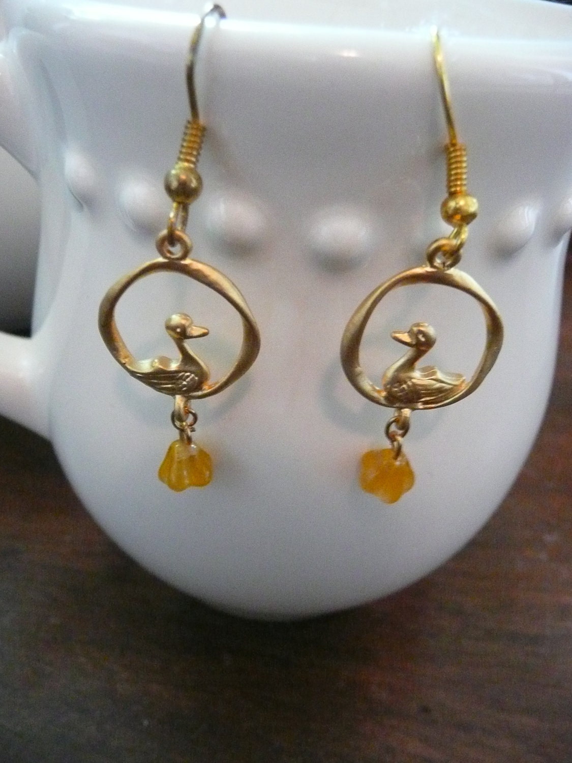 Everythings Just Ducky- Duck Pendant Earrings
