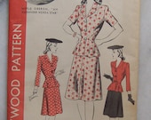 Hollywood Pattern 1940s Merle Oberon 2 piece Ladies Dress/Suit