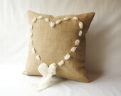 Valentine's Day Pillow Full of Love Pillow with bright woven heart 16 x 16 inch. Made to order.