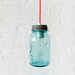 Industrial Lighting - Vintage Mason Ball Jar Pendant w/ Neon Orange Pink Color Cord
