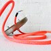 Industrial Lighting - Vintage Mason Ball Jar Pendant w/ Neon Orange Pink Color Cord