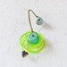 Vintage Lamp - Mint Green Gooseneck w/ Neon Yellow Net Cloth Color Cord