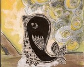 Please Dont Feed The Birds (a series)...The Love Bird...8X10 Original Art Print