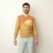 Unworn three colour V-neck 70s woolen jumper