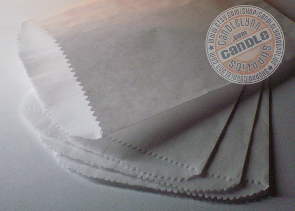 150 White Gourmet Bags with Glassine Lining - 4 3/4 x 6 3/4 -  Baked Goods, Gifts, Etc