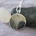 Silver Leaf Disc Pendant on Ball Chain