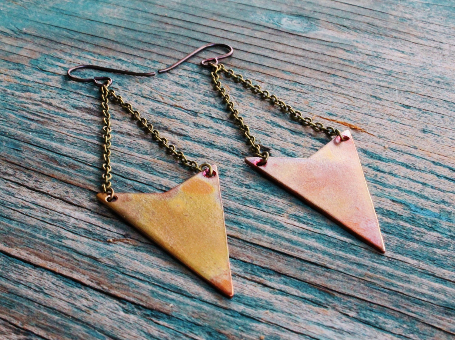 Copper Arrowhead Earrings