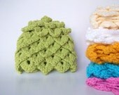 Spring Color  Crocodile Stitch Baby Hat - for Baby or Toddler-Your choice of color-Leaf Hat-Newborn size