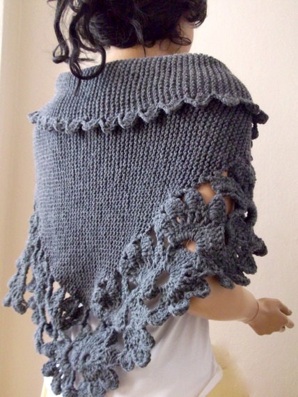 Dark Gray Triangle Shawl
