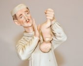 Vintage Homco Home interiors Obstetrician, Doctor Figurine w/ Baby porcelain