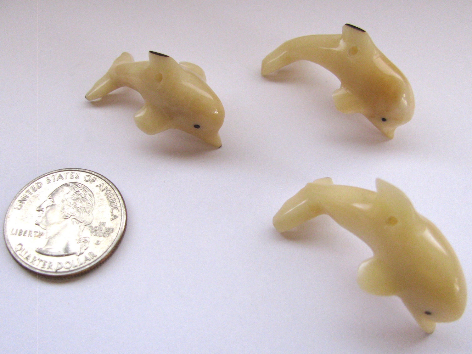 Dolphin Bead, Tagua Nut Beads, Hand Carved Beads, EcoBeads, Organic Beads, Vegetable Ivory Beads, Natural Beads
