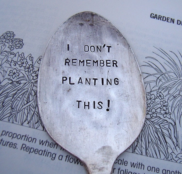 How did that get here vintage spoon garden stake