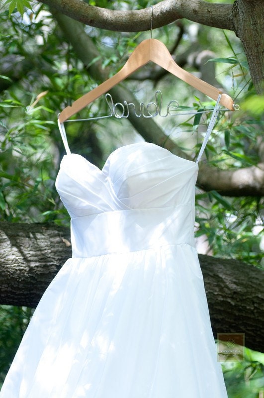 CLASSIC STYLE - Custom Wire Hanger - Custom Bride Hanger - Brides Personalized Hanger - Bridal Hanger - Bridal Dress Hanger - Wedding