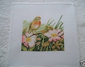 COMPLETED MARJOLEIN BASTIN CROSS STITCH BIRD