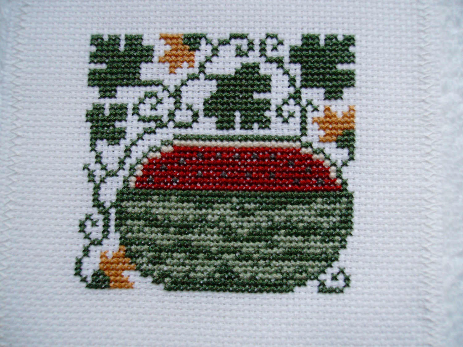 Completed Prairie Schooler Cross Stitch - Watermelon